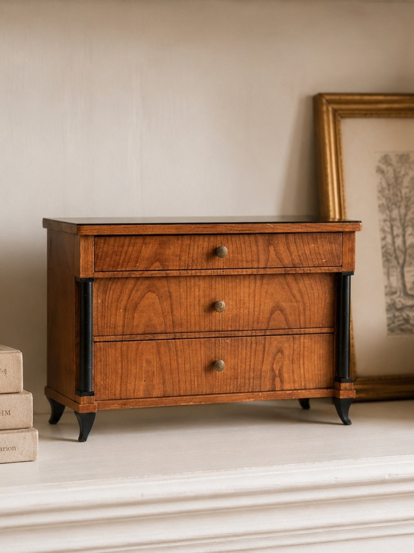 19th Century Miniature Walnut Commode Jewelry Chest