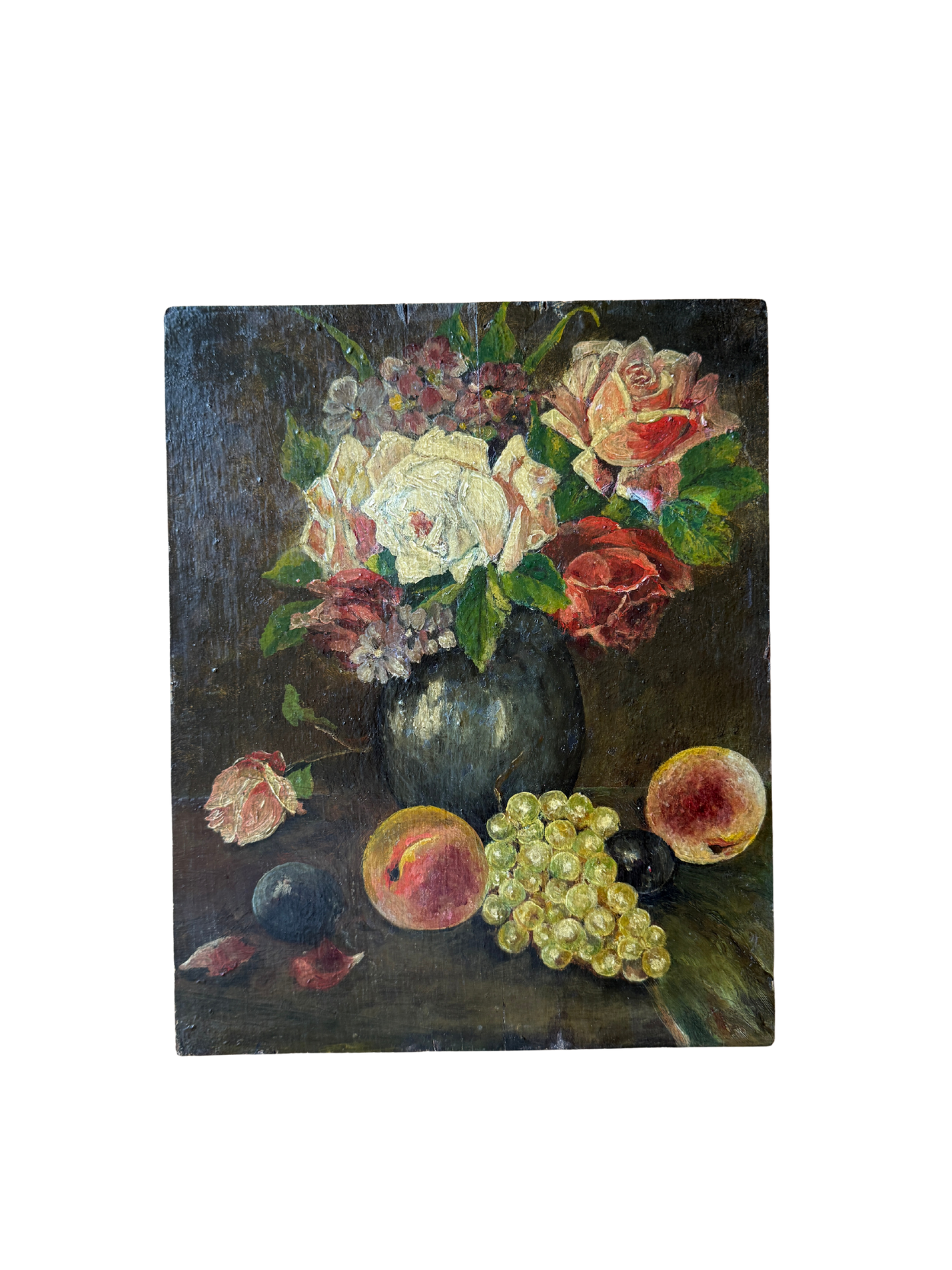 Atmospheric French oil painting on board
