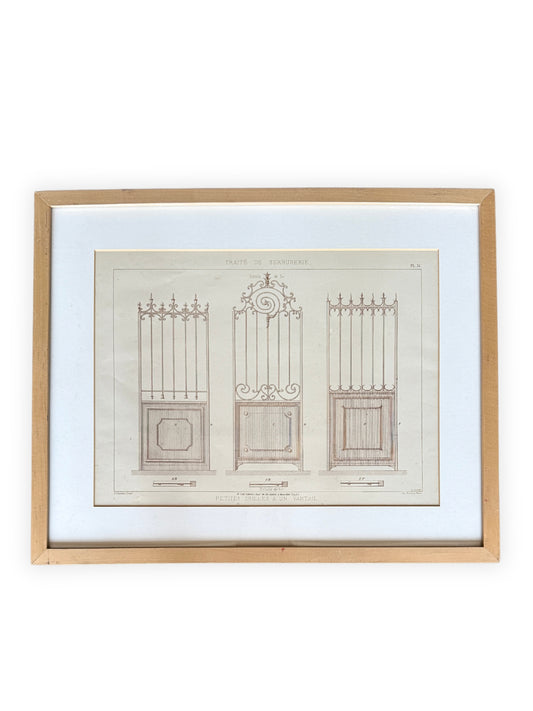French Architectural Lithograph - Traité de Serrurerie Pl. 31