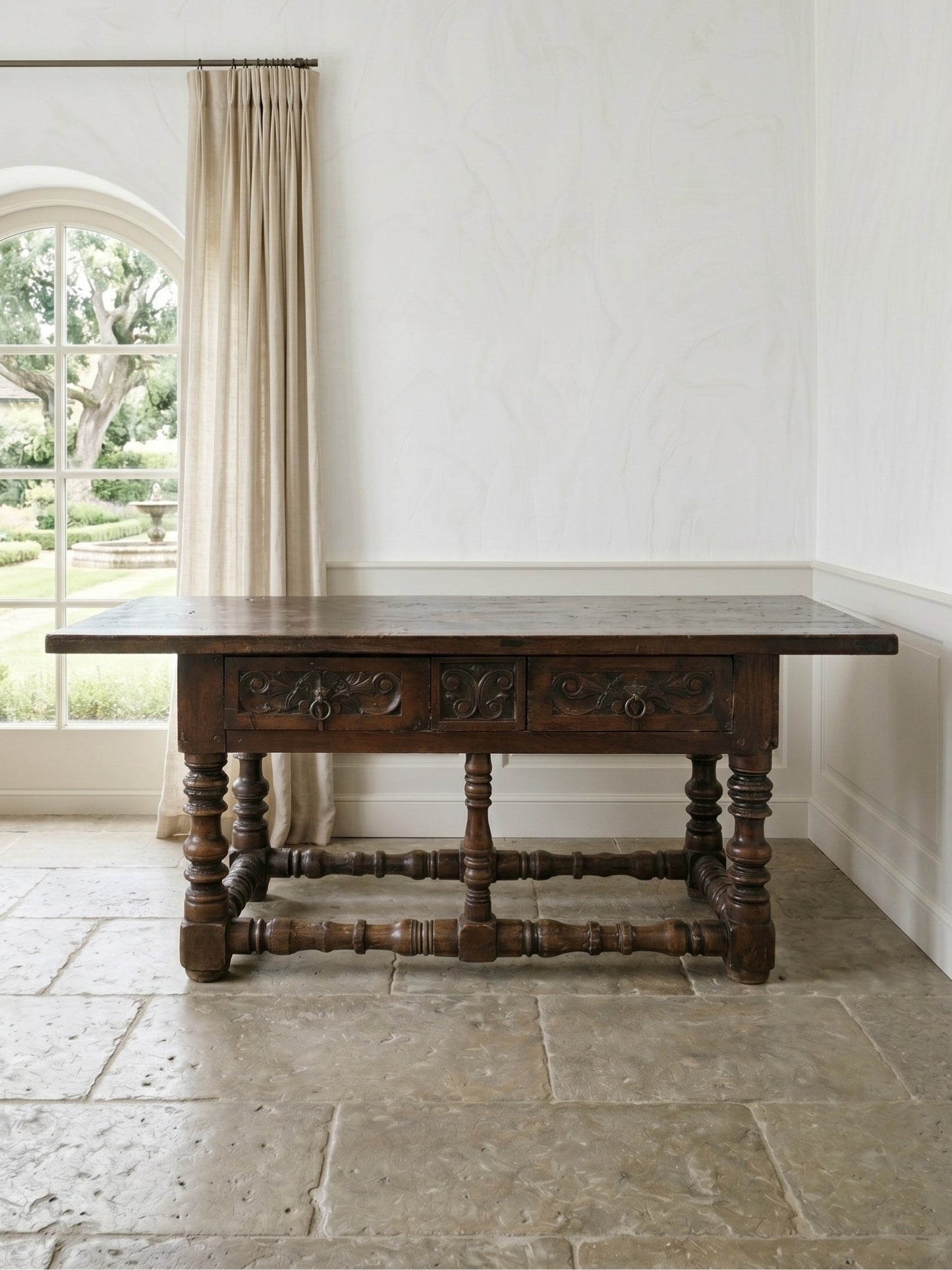 Authentic Spanish Baroque Walnut Refectory Table