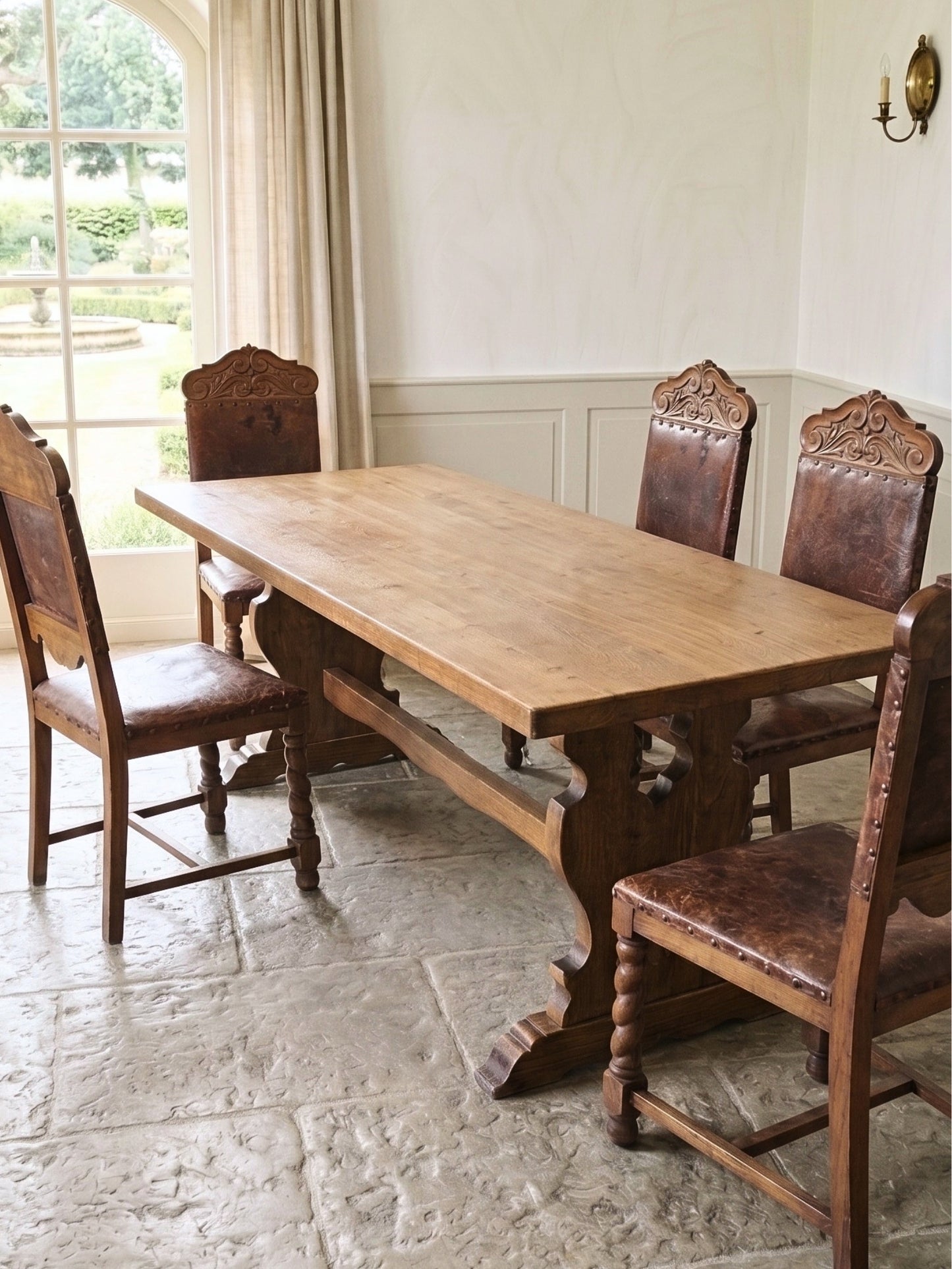 Large French Farmhouse Oak Dining Table