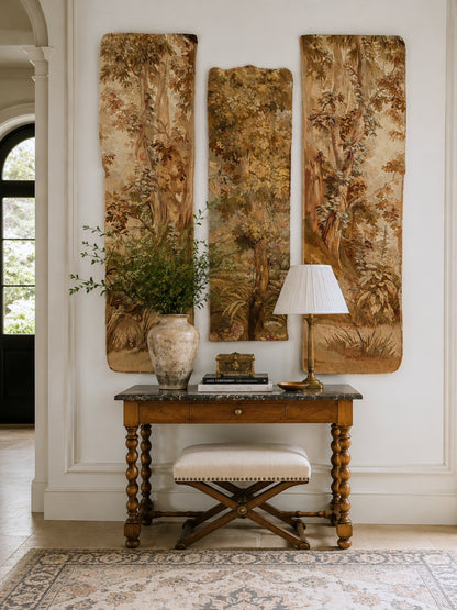 French 18th Century Aubusson Verdure Tapestry Fragments