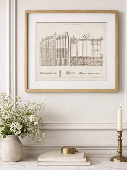 French Architectural Lithograph - Traité de Serrurerie Pl. 39
