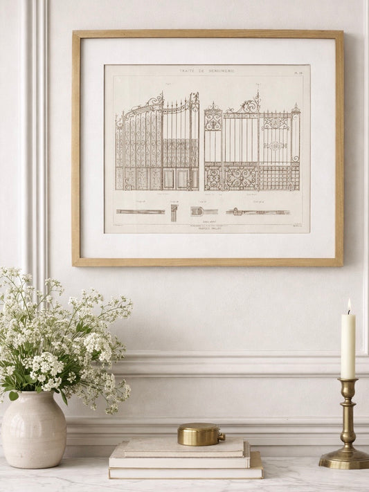 French Architectural Lithograph - Traité de Serrurerie Pl. 39