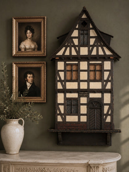 German Folk Art Model of Friedrich Schiller’s Birth House – Wall Cabinet