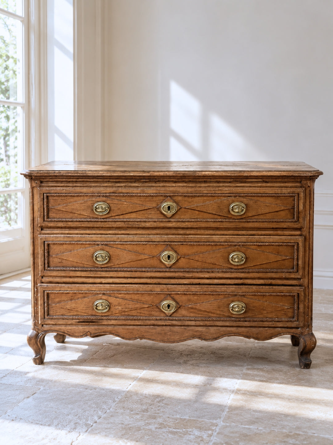 18th Century French Provincial Louis XV Oak Commode