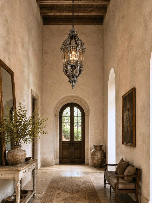 Monumental French 19th Century Hand-Forged Iron Lantern
