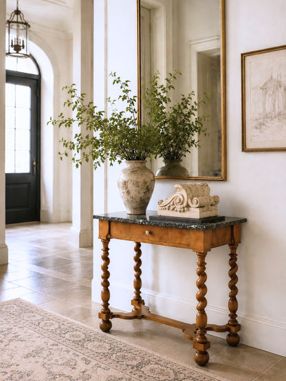 Early 18th Century South German Baroque Walnut Side Table with Marble Top