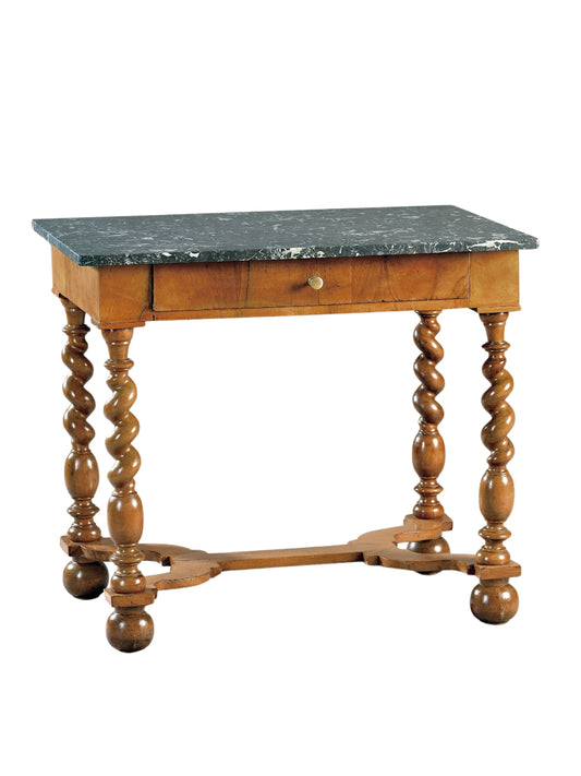 Early 18th Century South German Baroque Walnut Side Table with Marble Top