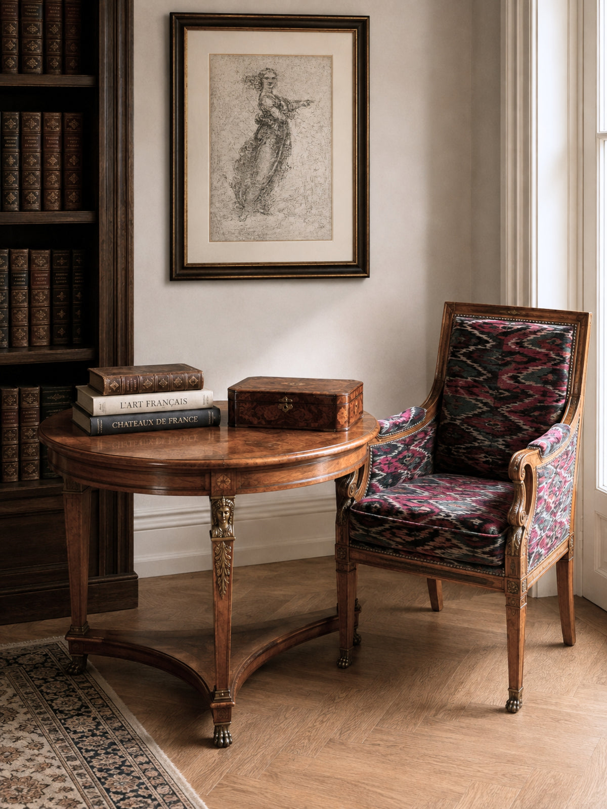 French Empire Center Table w/ Egyptian Revival influence