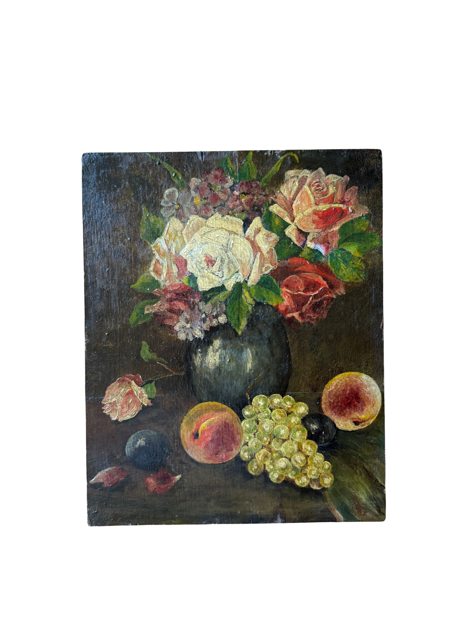 Atmospheric French oil painting on board