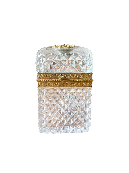 19th-century French Cut Crystal Casket with Ormolu Mounts