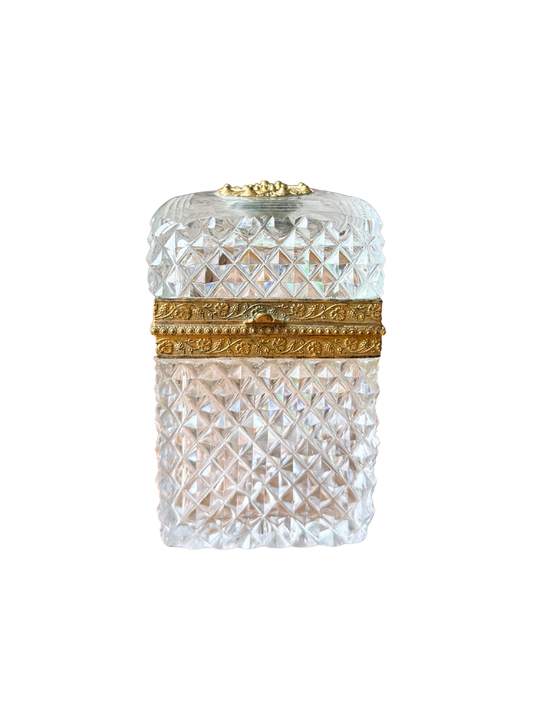 19th-century French Cut Crystal Casket with Ormolu Mounts