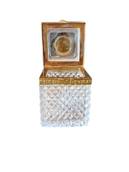 19th-century French Cut Crystal Casket with Ormolu Mounts