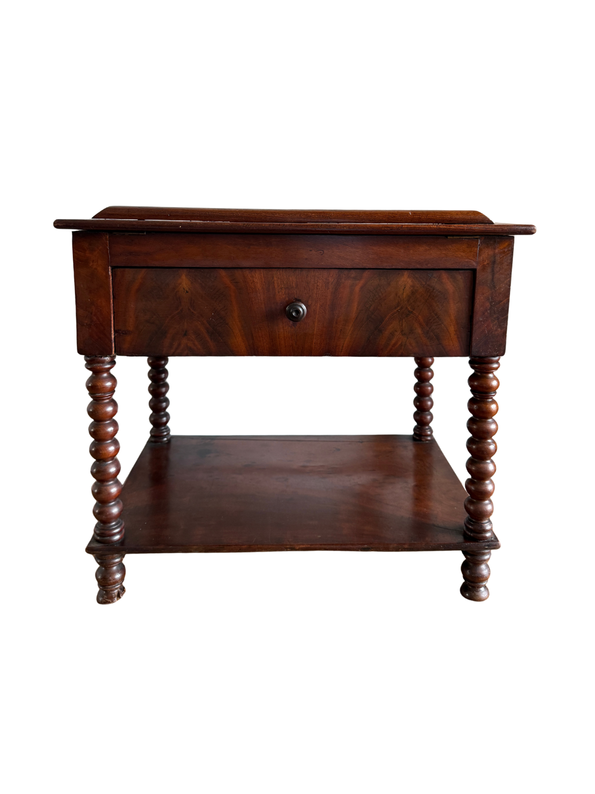 19th-century English mahogany side table & book stand