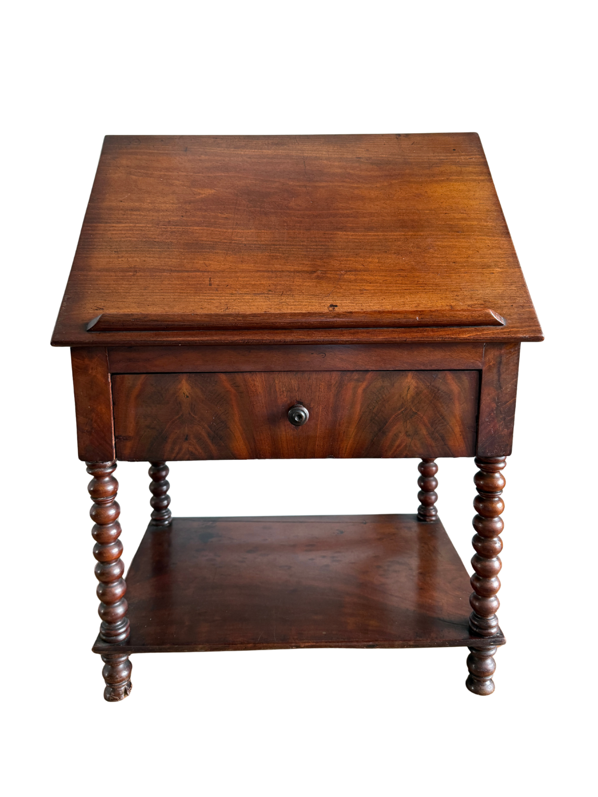 19th-century English mahogany side table & book stand