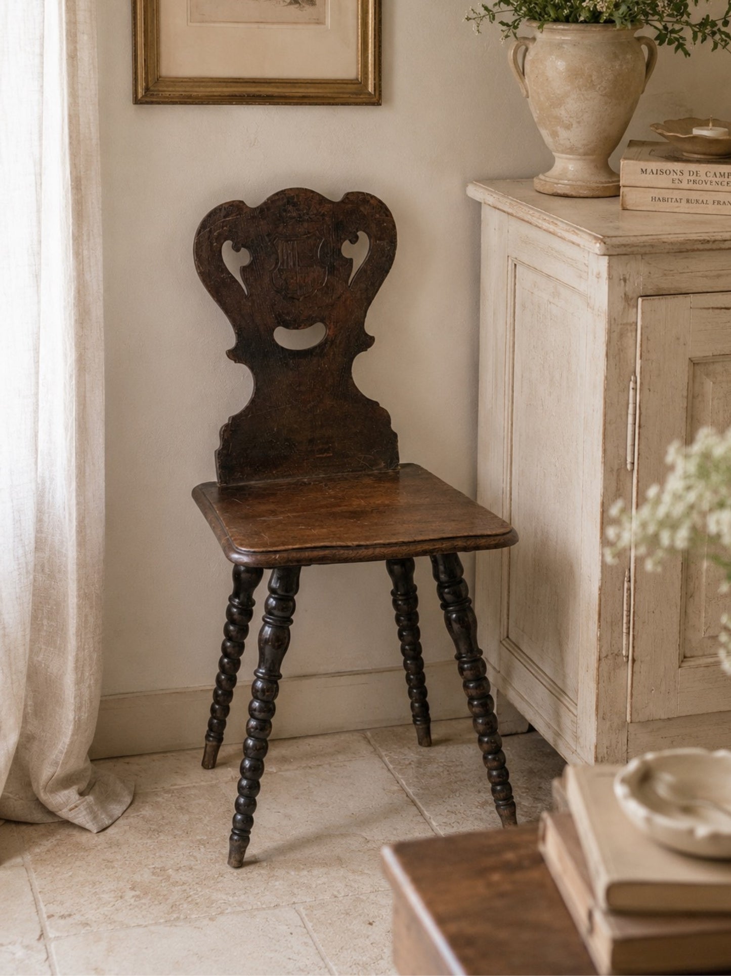 Antique wooden side chairs from Germany