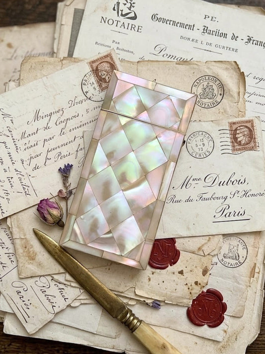 Exquisite Victorian MOP card case