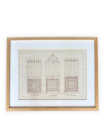 French Architectural Lithograph - Traité de Serrurerie Pl. 31