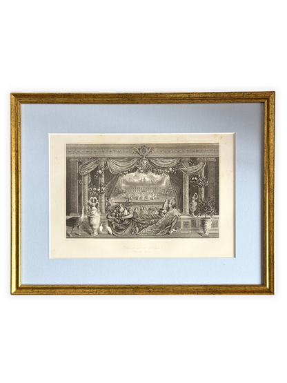 Pair of Antique French diagraphs “Palais du Louvre (L'Opera)” & "Le Château de Vincennes" 19th-century