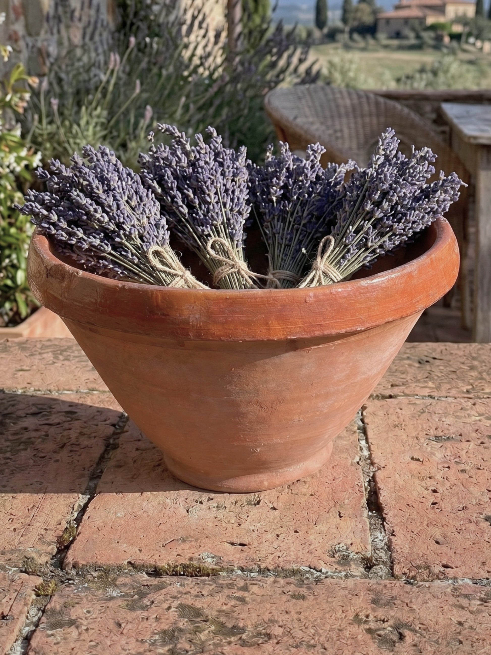 Very large French tian bowl classic terracotta