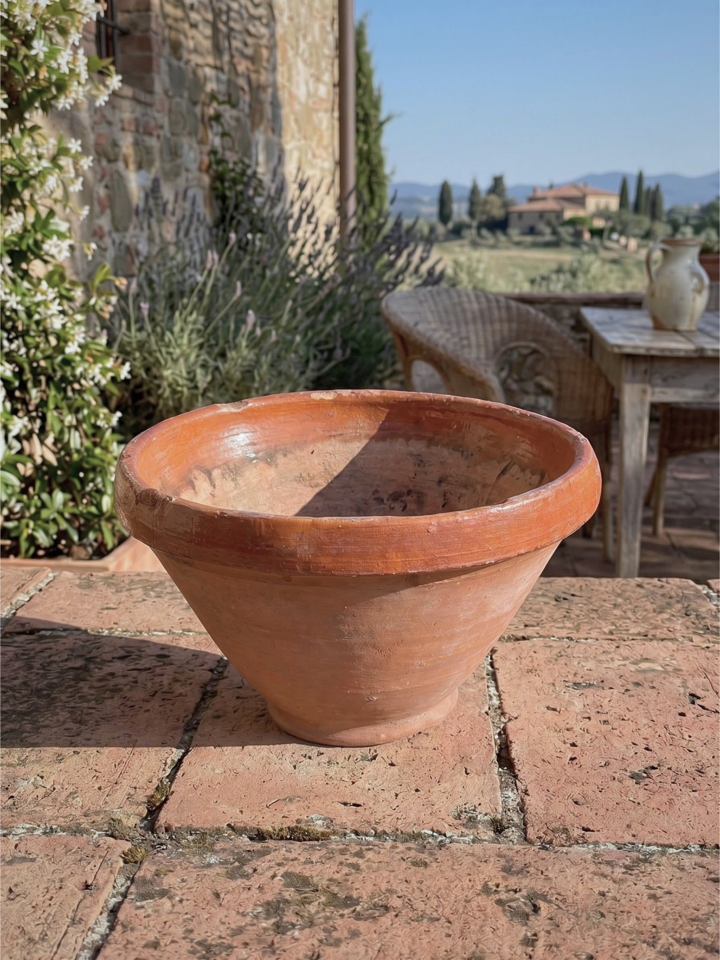 Very large French tian bowl classic terracotta