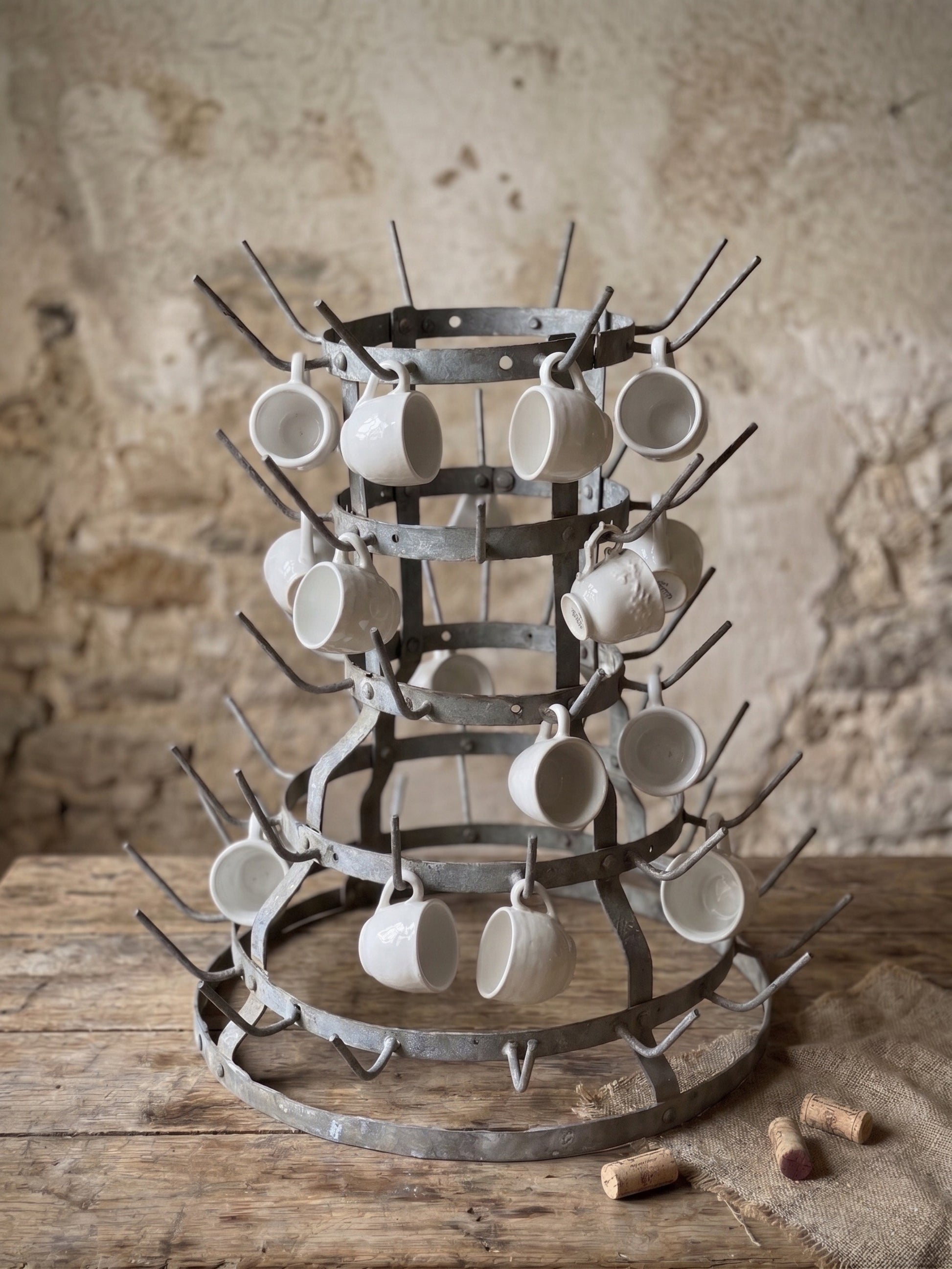 Iconic French bottle drying rack