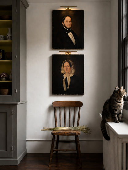 Pair of German Biedermeier Portrait Paintings c. 1840