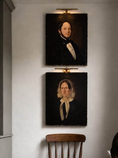 Pair of German Biedermeier Portrait Paintings c. 1840