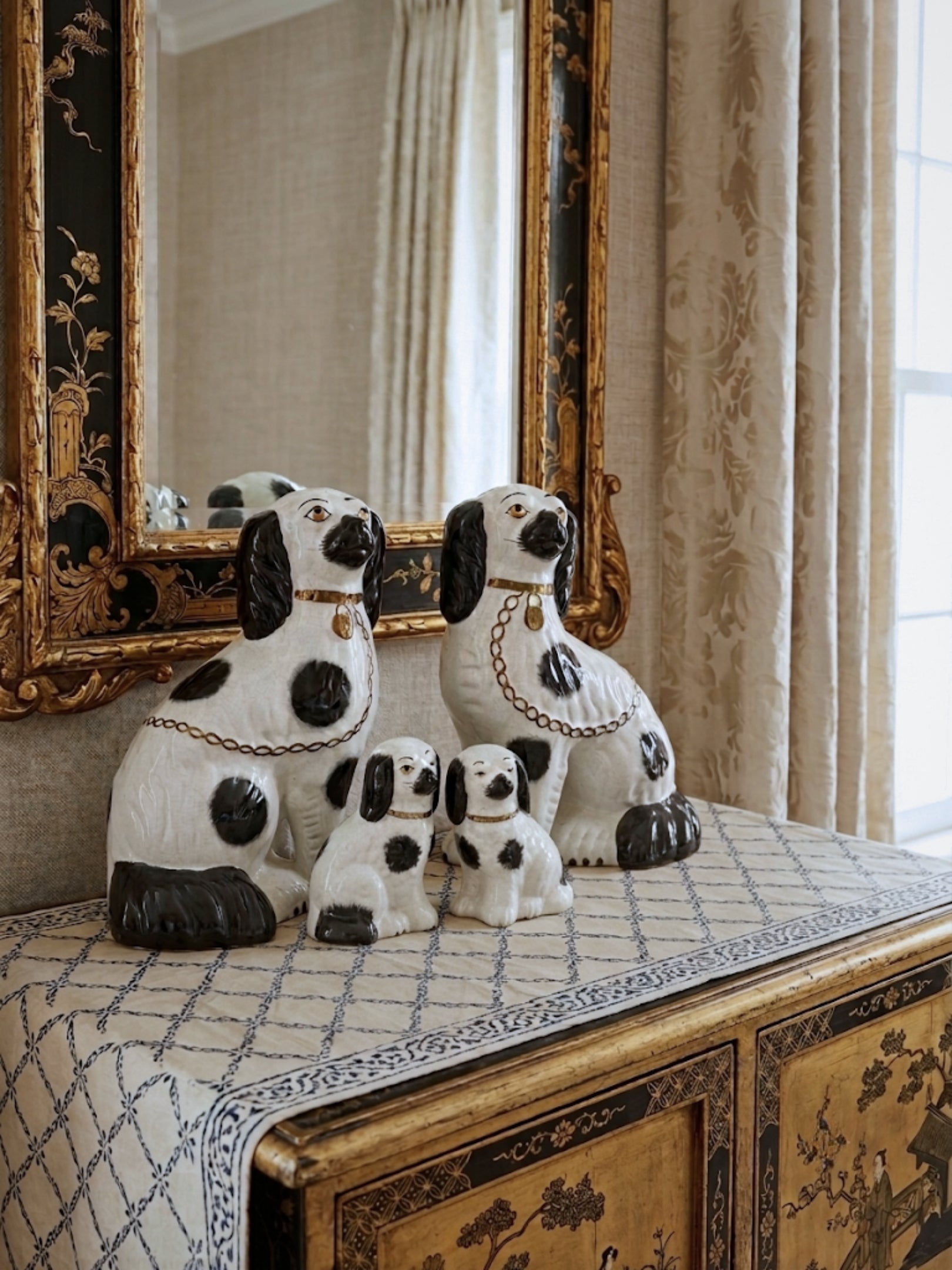 Set of 4 Staffordshire Dog Figurines