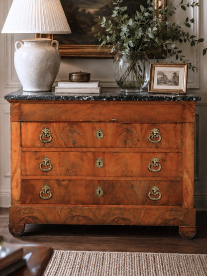 French Restoration-period commode w/ marble top