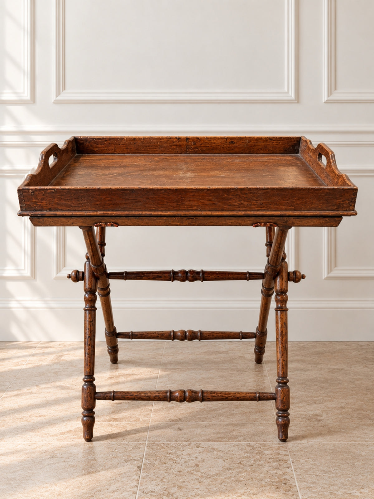 Antique English Butler's Tray Table