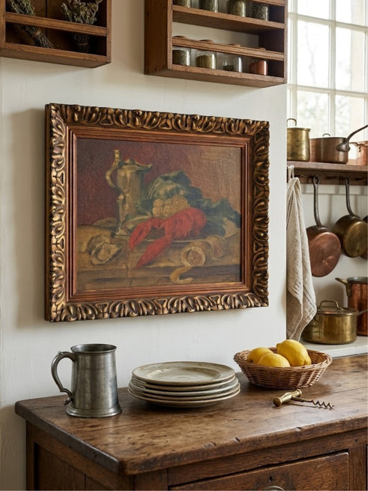 Original Oil Painting Still Life Lobster