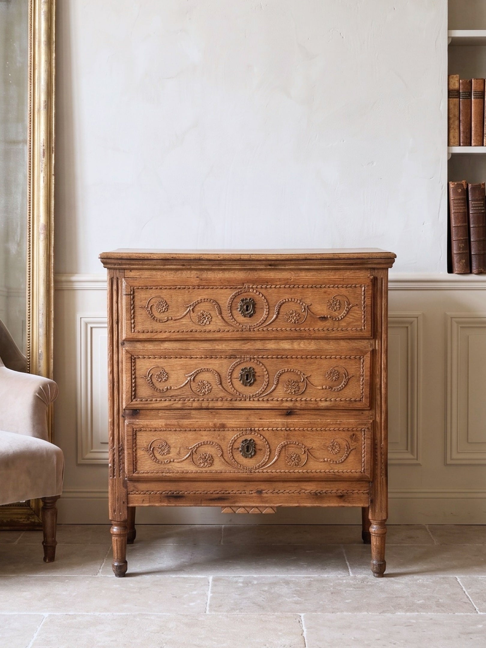 French Louis XVI Provincial Oak Commode