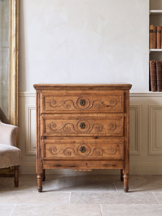 French Louis XVI Provincial Oak Commode