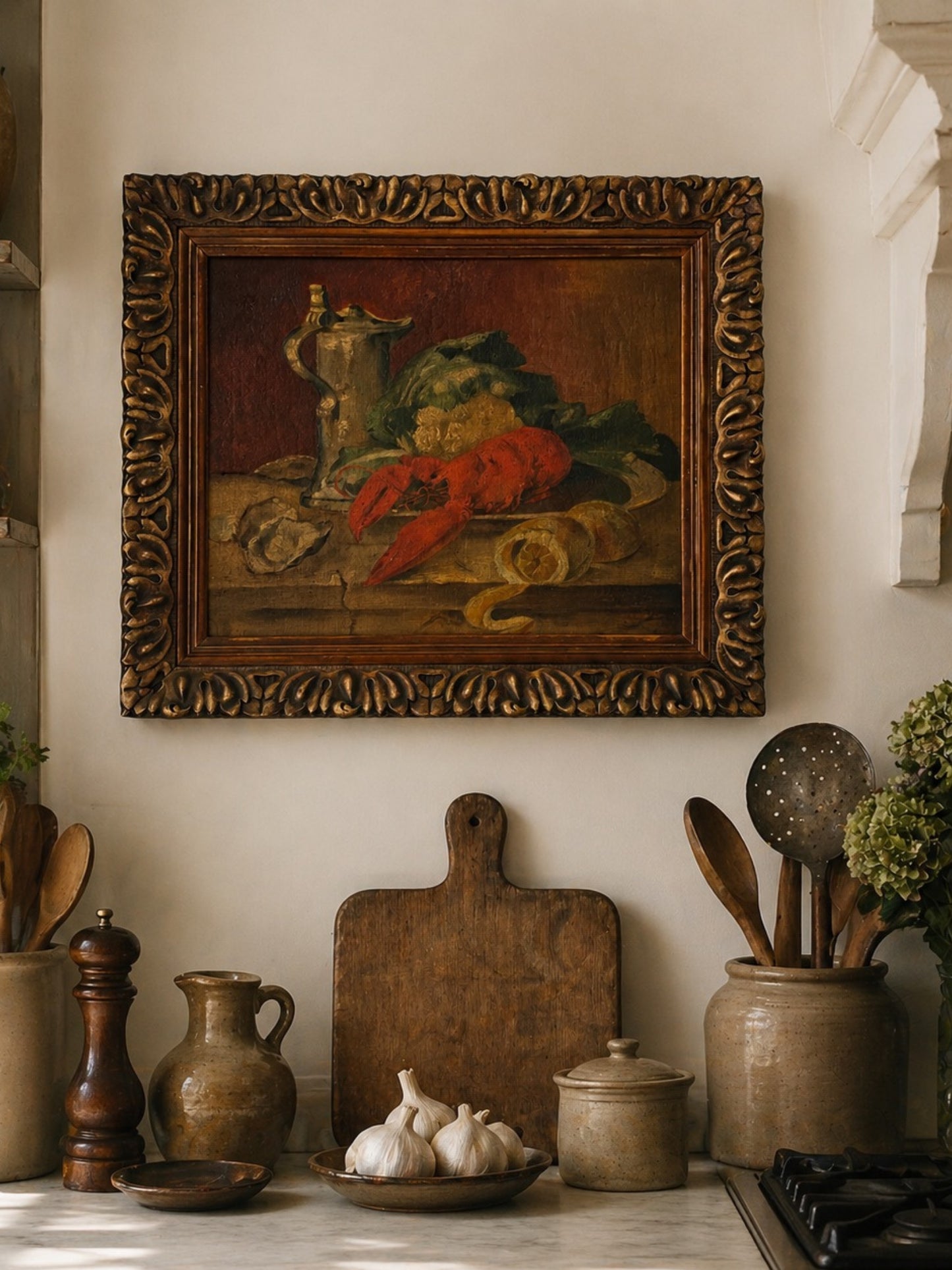 Original Oil Painting Still Life Lobster