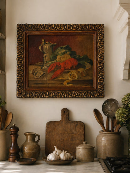 Original Oil Painting Still Life Lobster
