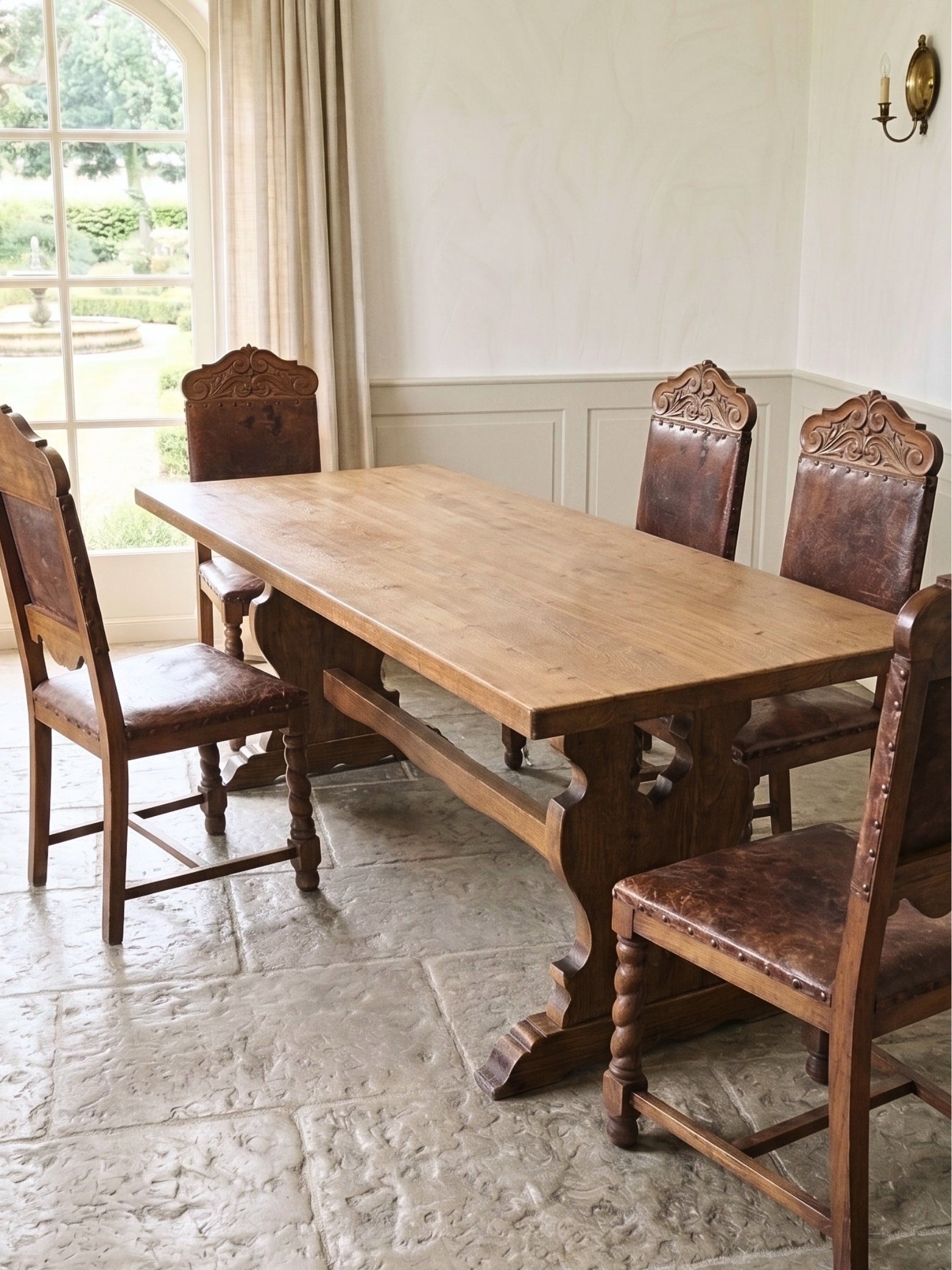Large French Farmhouse Oak Dining Table
