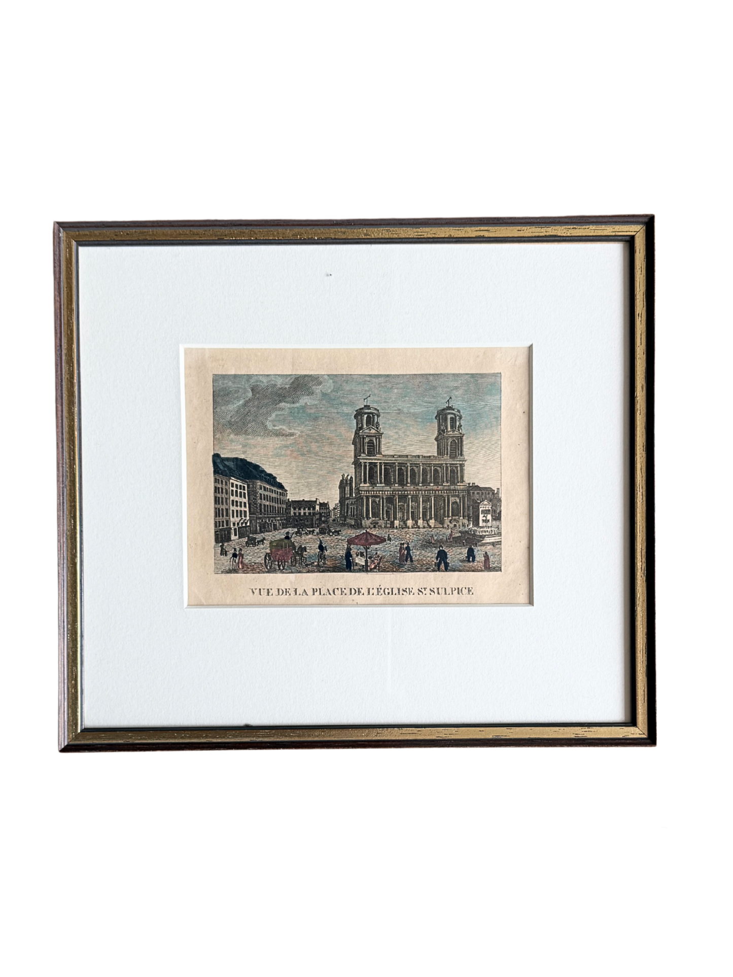 Antique engraving - Église St Sulpice Paris
