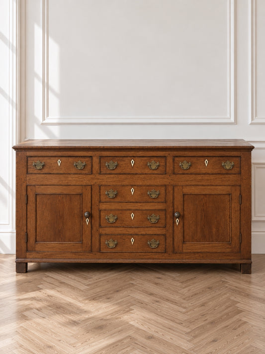 English Georgian Oak Dresser Base George III Period - Early 1800s