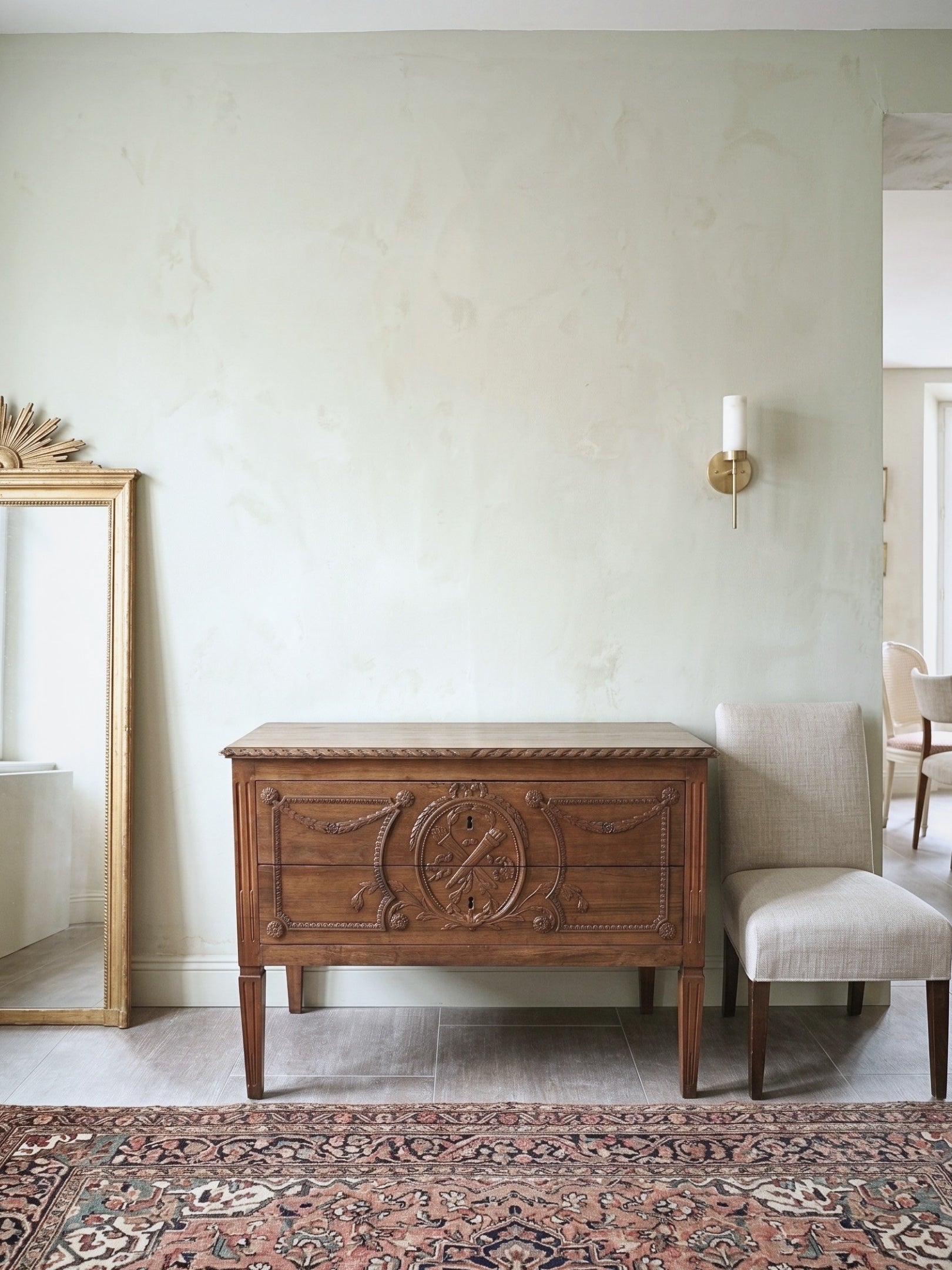 Original French Louis XVI Carved Walnut Commode